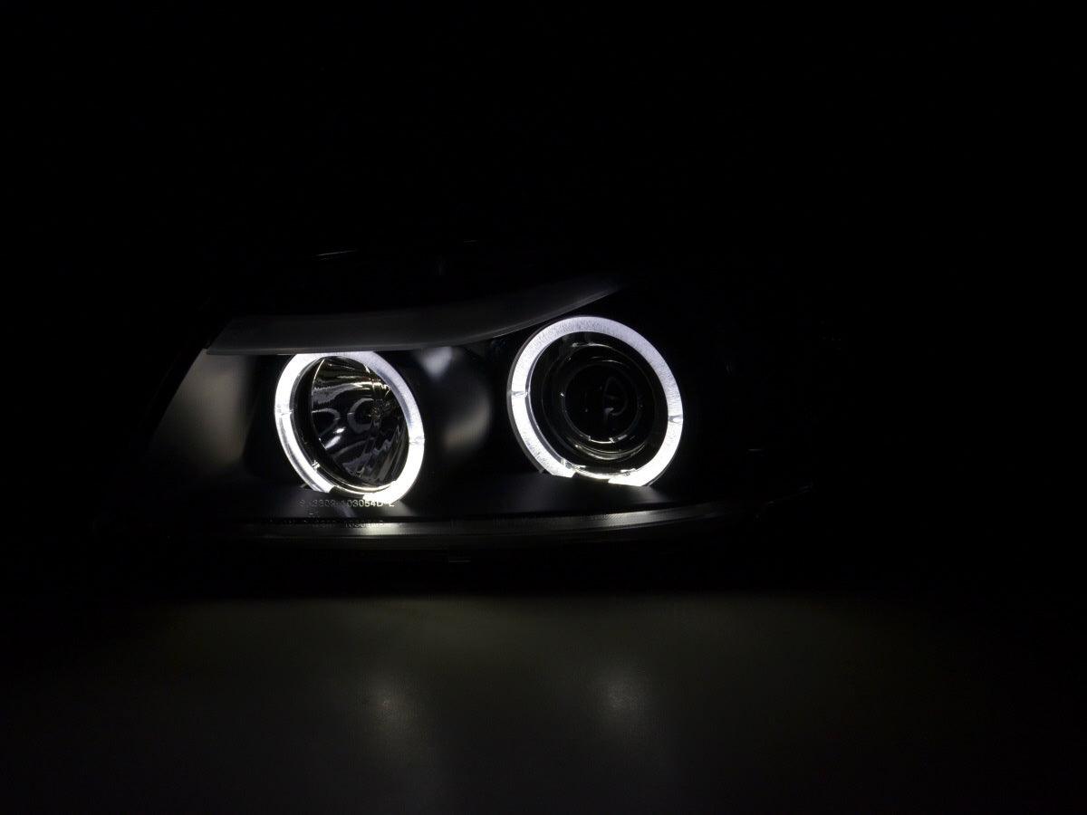 HEADLIGHTS ANGEL EYES LED BLACK for BMW E90/E91 03.05-11