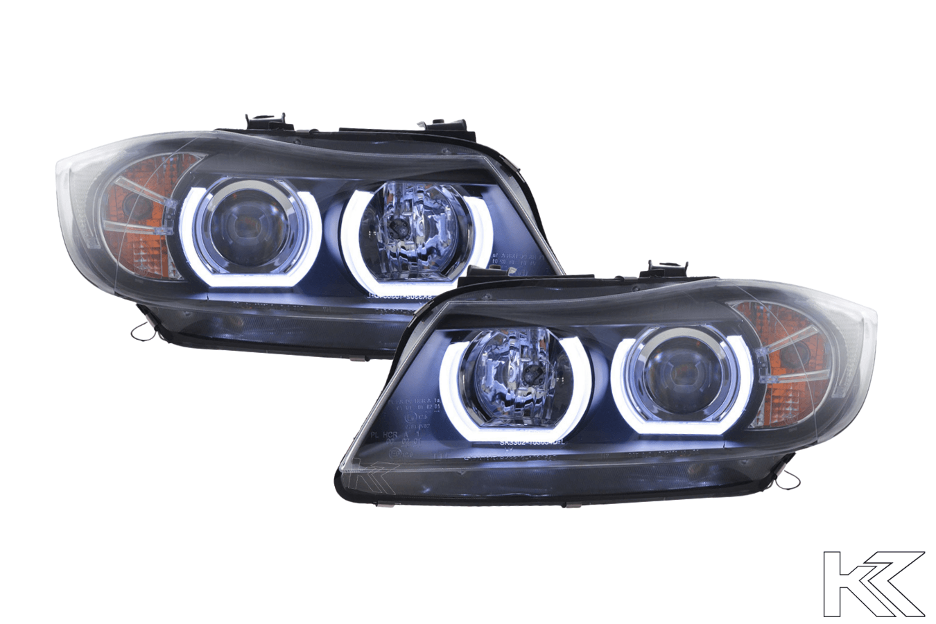 Scheinwerfer mit LED Standlichtringen BMW 3er E90/E91 05-08 schwarz - litec  innovations