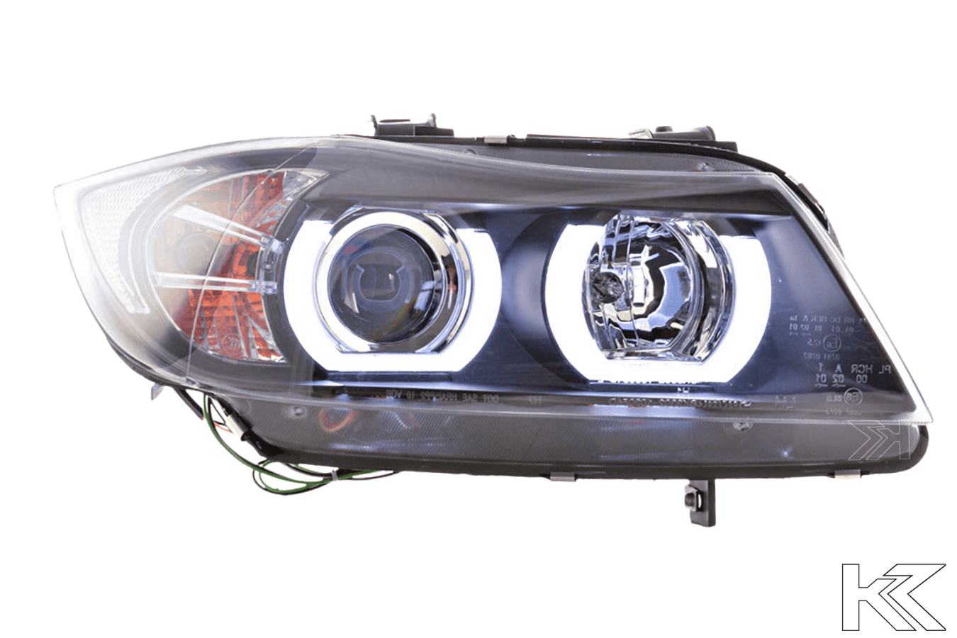 BMW 3-series E90 E91 Black U LED Headlights (2005-2012) - K2 Industries