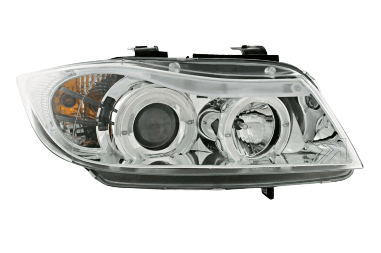 BMW 3-series E90 E91 Chrome Angel Eyes LED Headlight Set (2005-2012) - K2 Industries