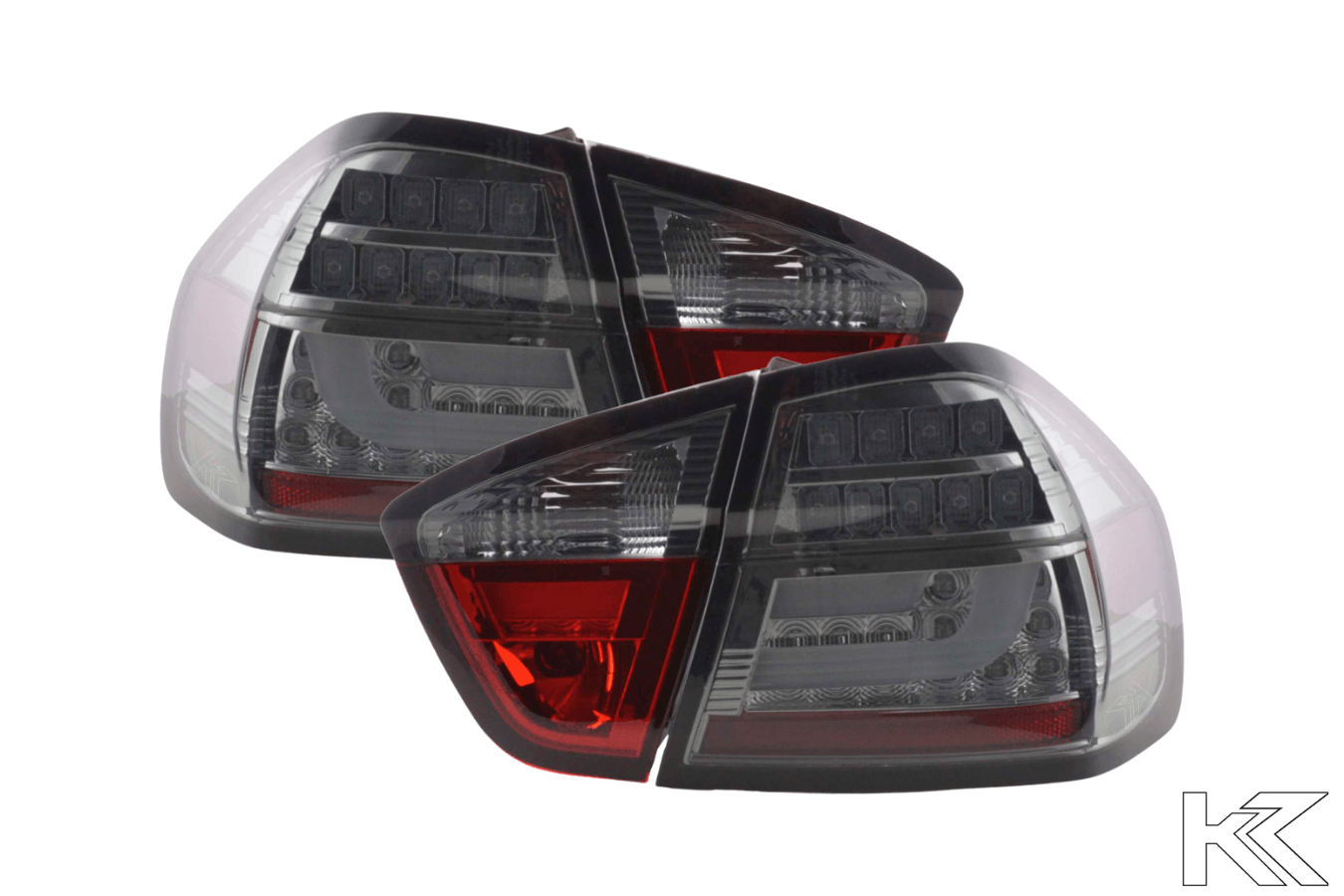 BMW 3-Series E90 Sedan Chrome/Smoked LED Bar Taillights(2005-2008) - K2 Industries