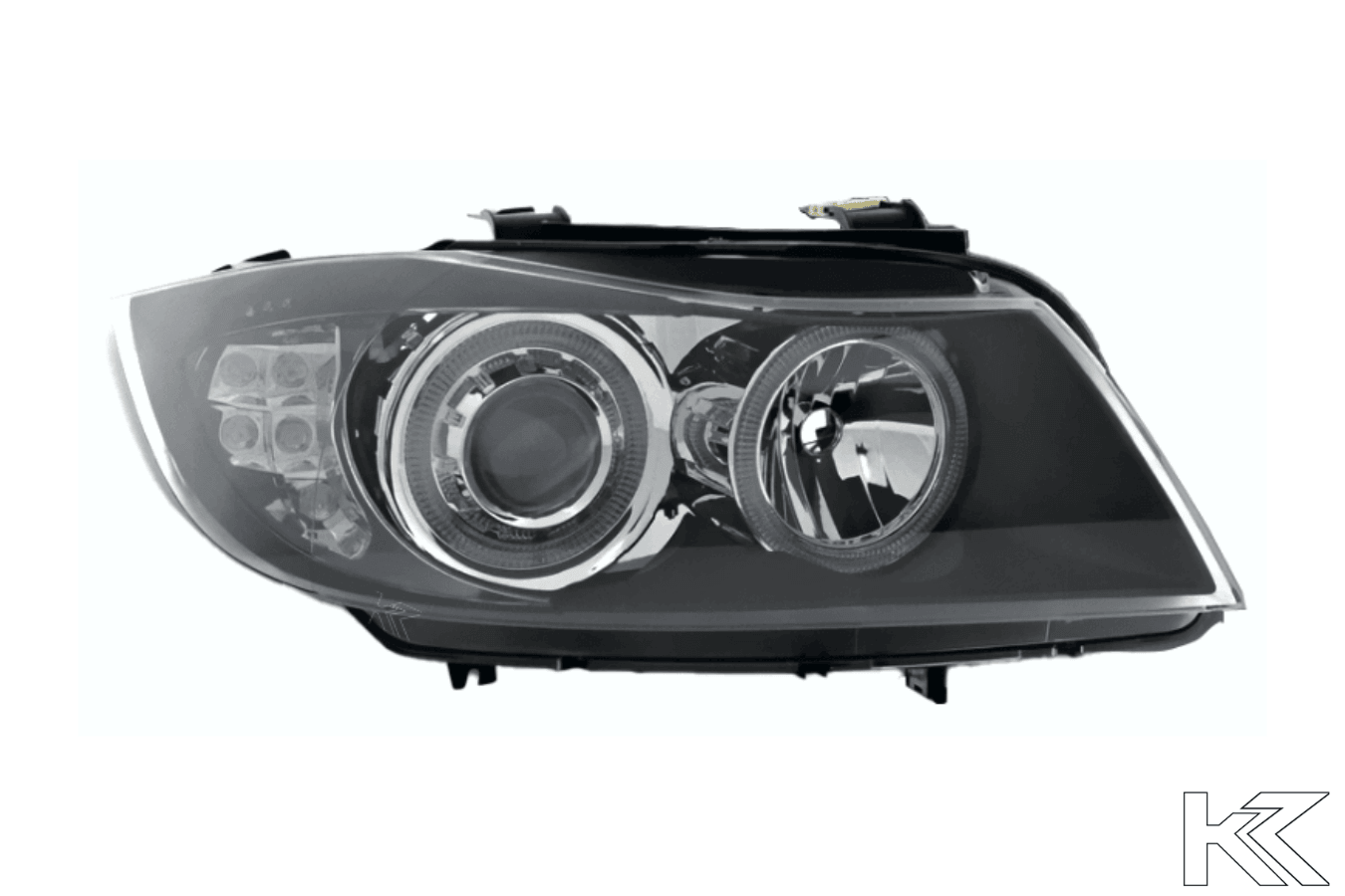 3D ANGEL EYES LED BLACK HEADLIGHTS FOR BMW E90/E91 05-08 in Headlights -  buy best tuning parts in  store