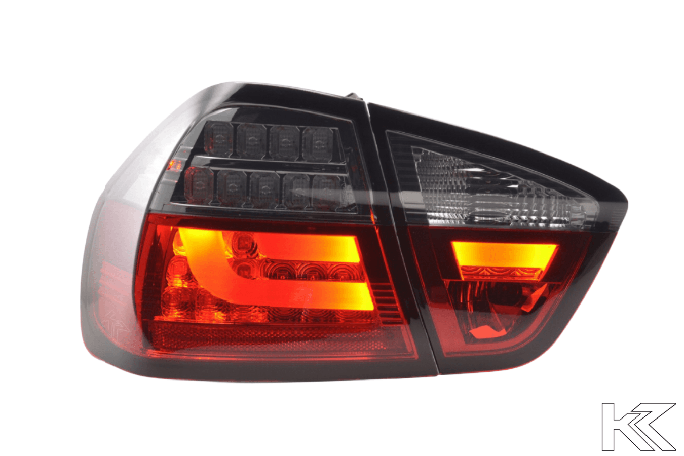 BMW 3-Series E90 Sedan Red/Smoked LED Bar Taillights (2005-2008) - K2 Industries