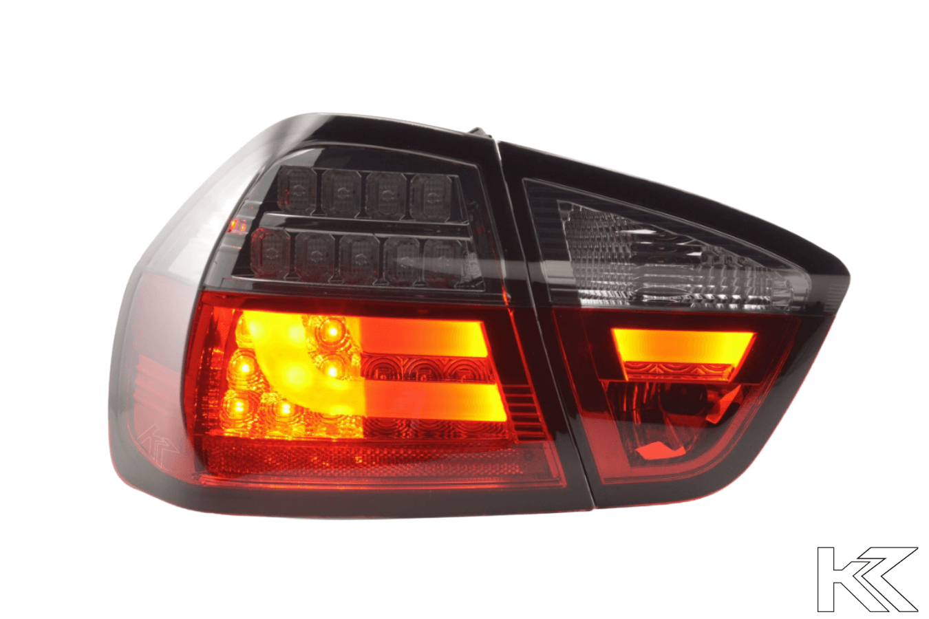 BMW 3-Series E90 Sedan Red/Smoked LED Bar Taillights (2005-2008) - K2 Industries