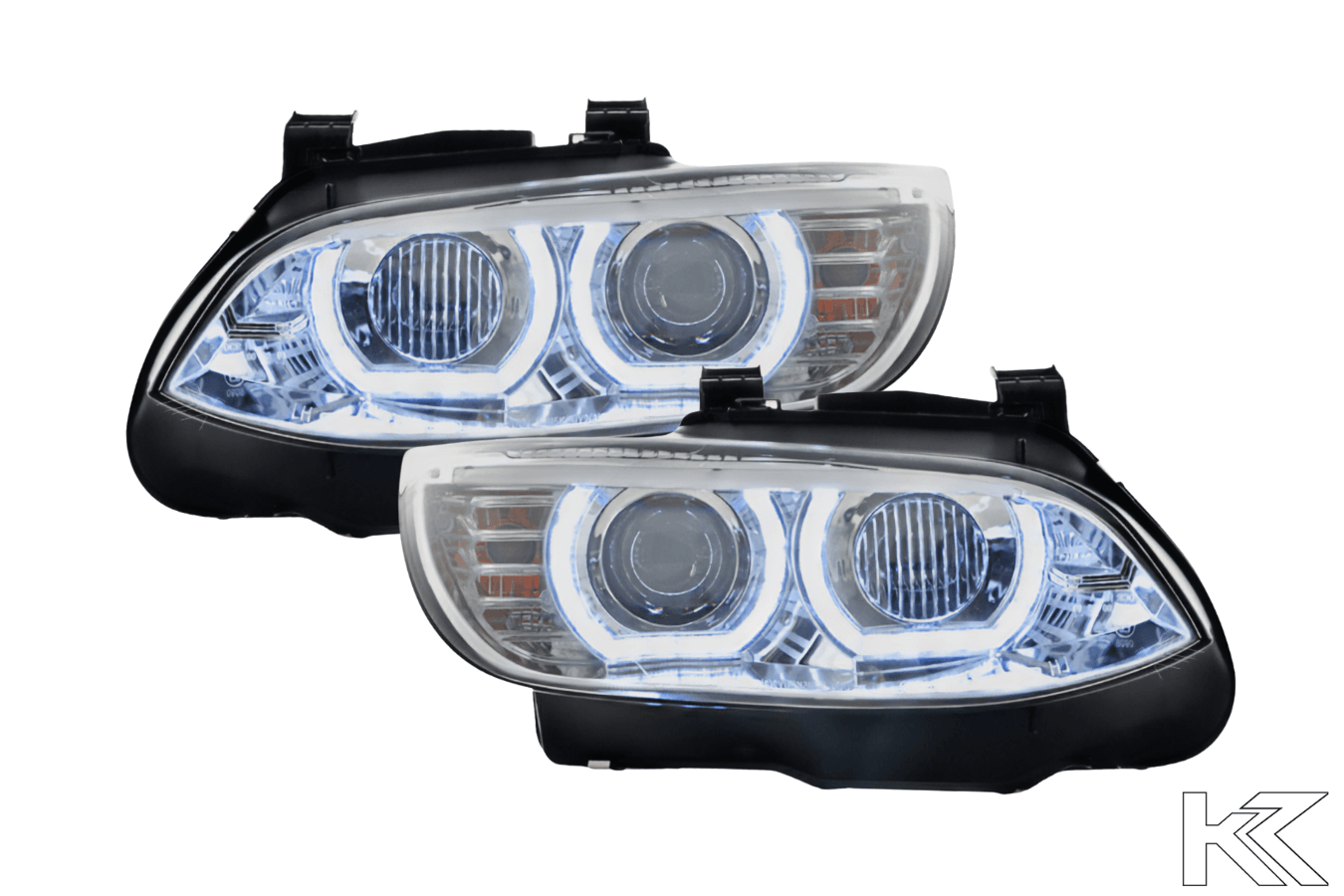 BMW 3-series E92 E93 Chrome LED Headlights with Daytime Running Lights  (2006-2010) - K2 Industries