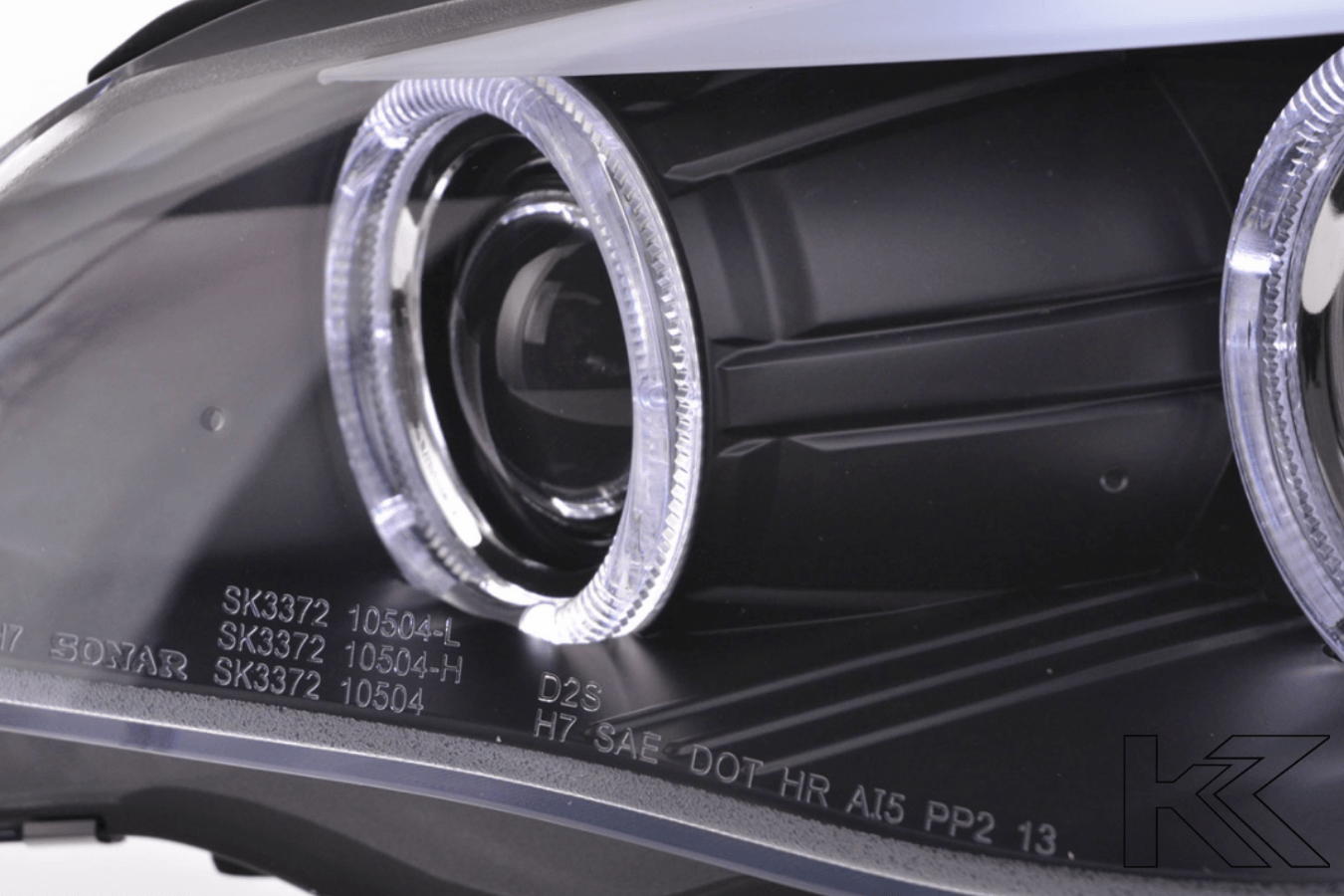 BMW 5-series E60 E61 Black Angel Eyes Headlight Set (2003-2007) - K2 Industries