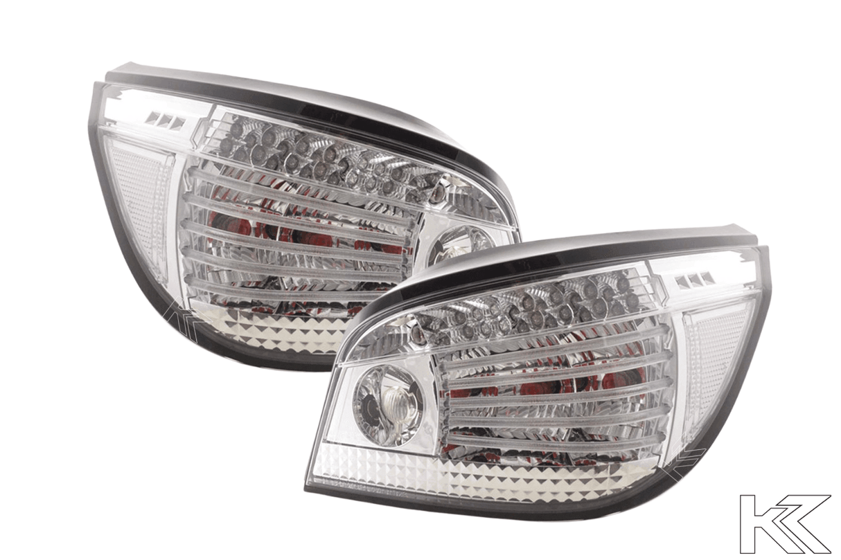 BMW 5-series E60 Sedan Chrome Clear LED Taillights Set (2004-2007) - K2 Industries