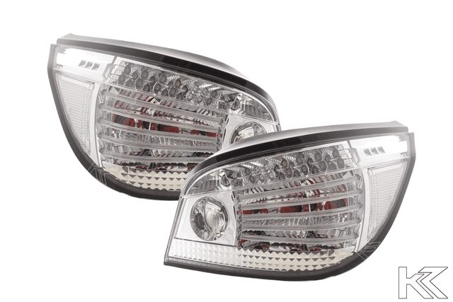 BMW 5-series E60 Sedan Chrome Clear LED Taillights Set (2004-2007) - K2 Industries