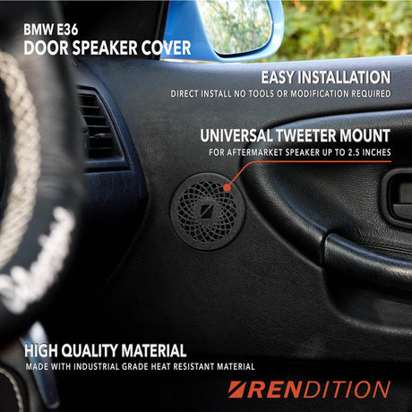 BMW E36 DOOR SPEAKER COVER / TWEETER COVER / TWEETER REPLACEMENT ASSEMBLY - K2 Industries