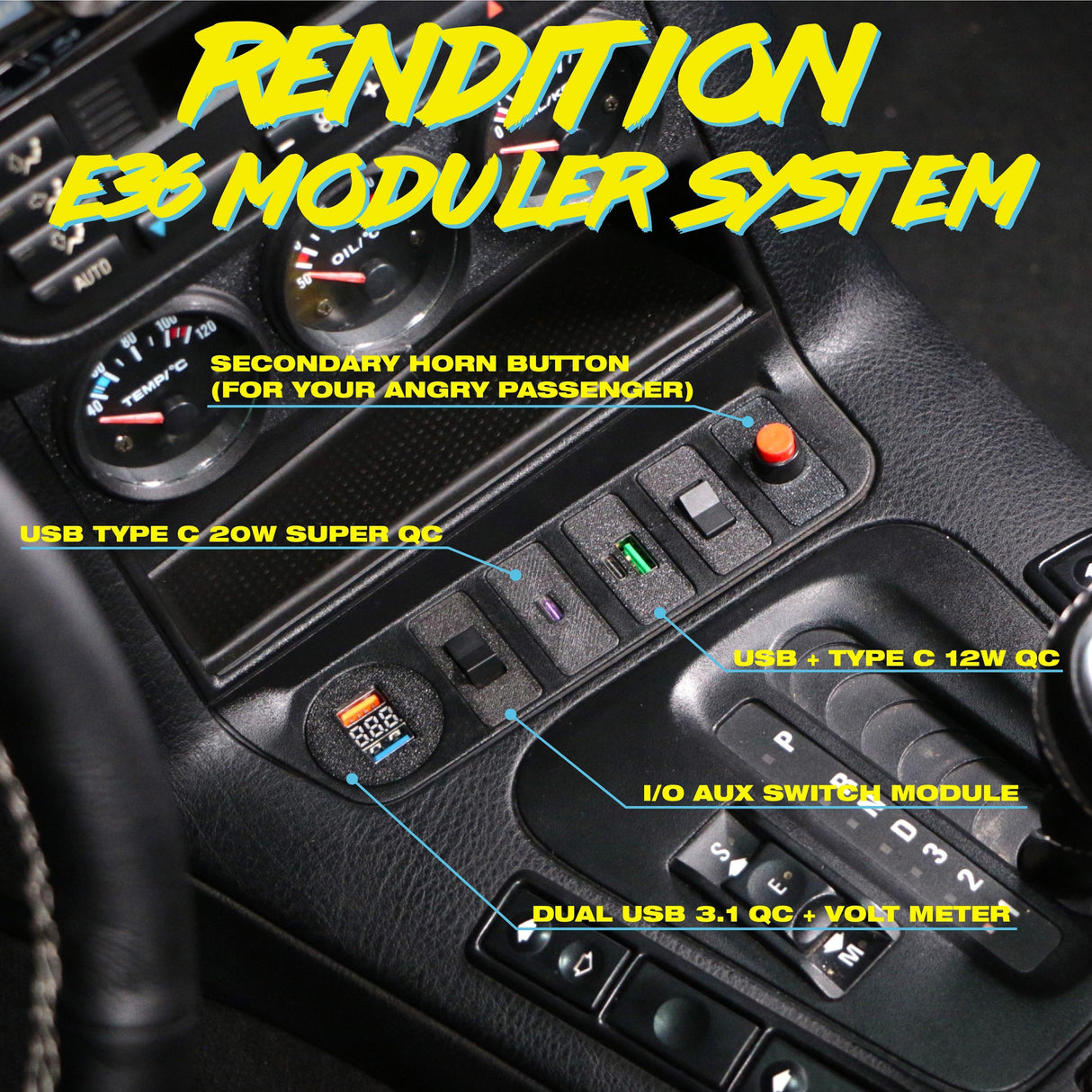 BMW E36 FRONT USB CHARGING MODULES - K2 Industries