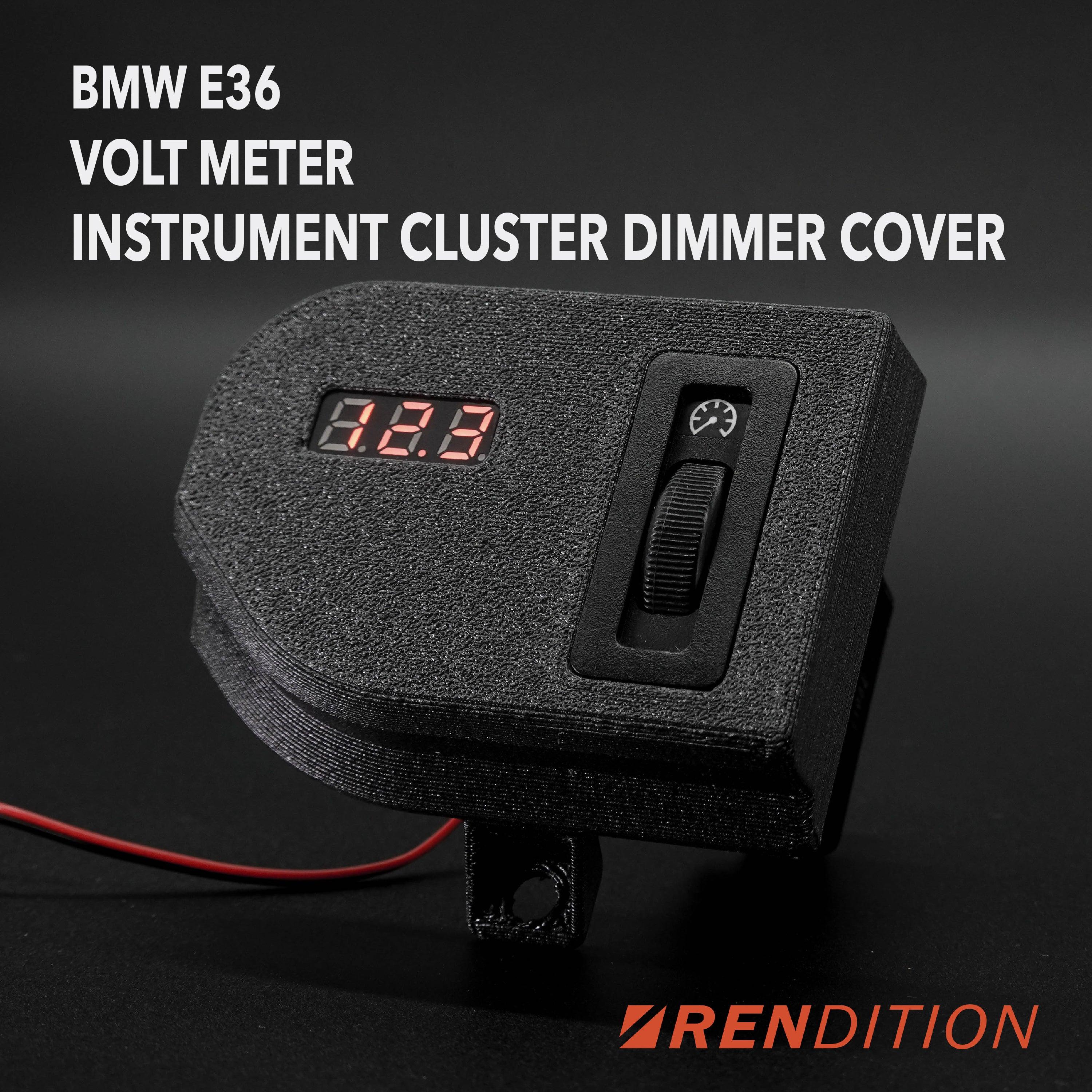 BMW E36 Instrument Cluster Dimmer Cover + Volt Meter - K2 Industries