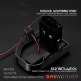 BMW E36 Instrument Cluster Dimmer Cover + Volt Meter - K2 Industries