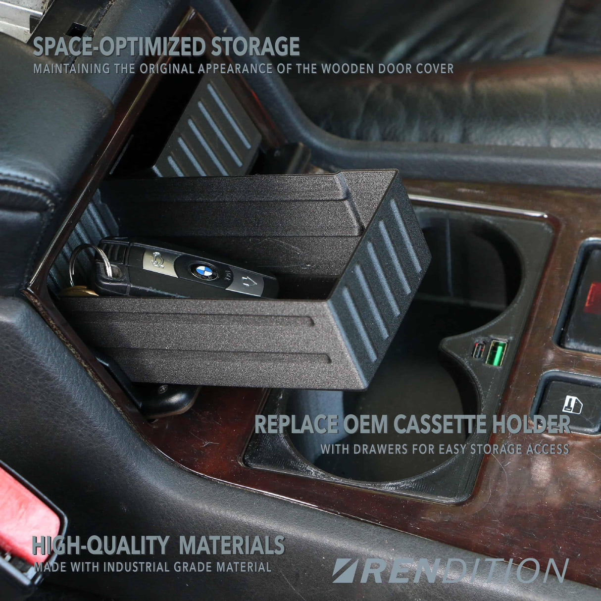 BMW E38 Cassette Box Drawer Conversion / extra storage / life improvement - K2 Industries