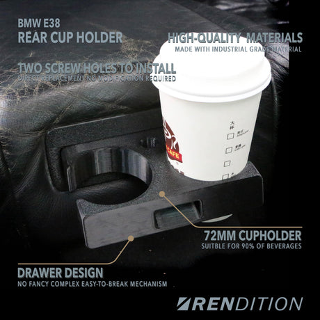 BMW E38 REAR CUP HOLDER - K2 Industries