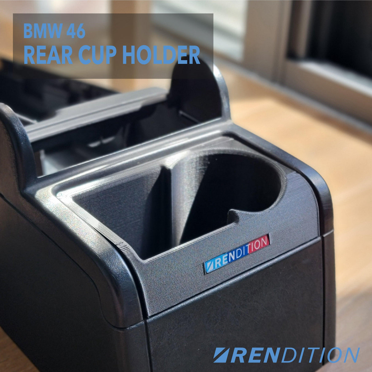 BMW E46 REAR CUP HOLDER V2 - K2 Industries