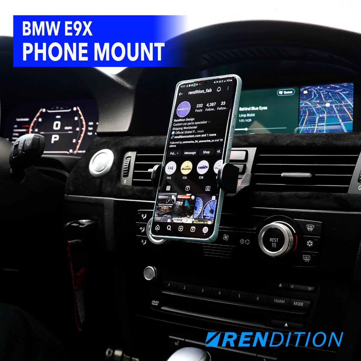 BMW E9X PHONE MOUNT - K2 Industries