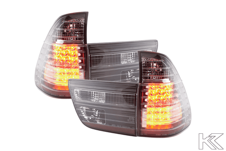 BMW X5 E53 Black / Clear LED Tail Lights (1998-2002) - K2 Industries