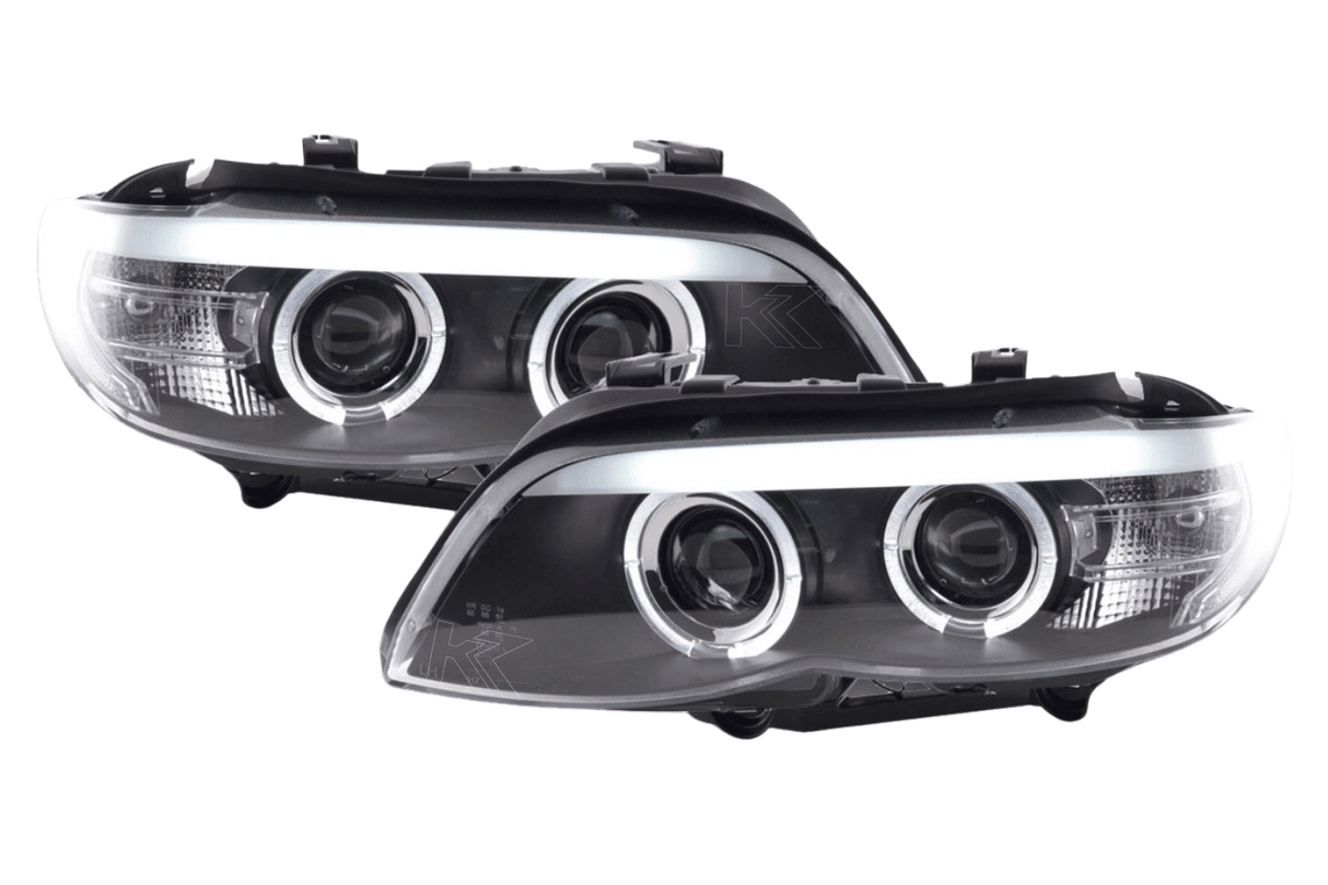 BMW X5 E53 Xenon Black Angel Eye LED Headlights (2003-2006) - K2 Industries