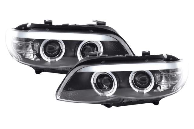 BMW X5 E53 Xenon Black Angel Eye LED Headlights (2003-2006) - K2 Industries