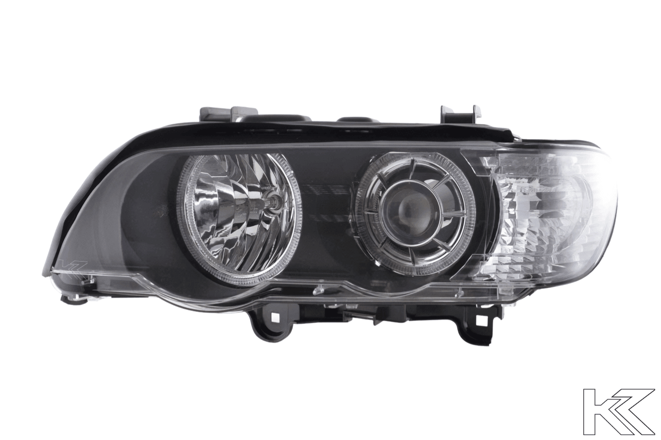 BMW X5 (Type E53) Black OE+ Angel Eyes Headlights - (2000-2003) - K2 Industries
