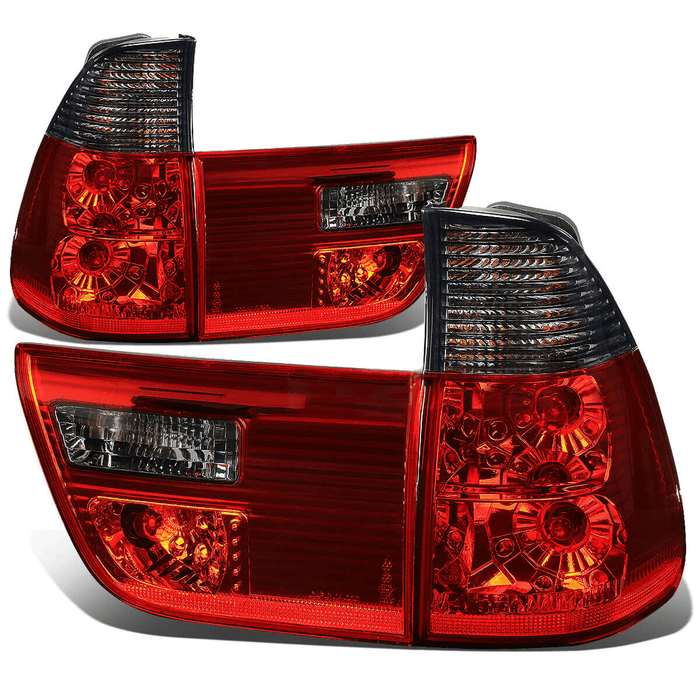 BMW X5 Red/Smoke OEM Style Tail Lights (00-06) - K2 Industries