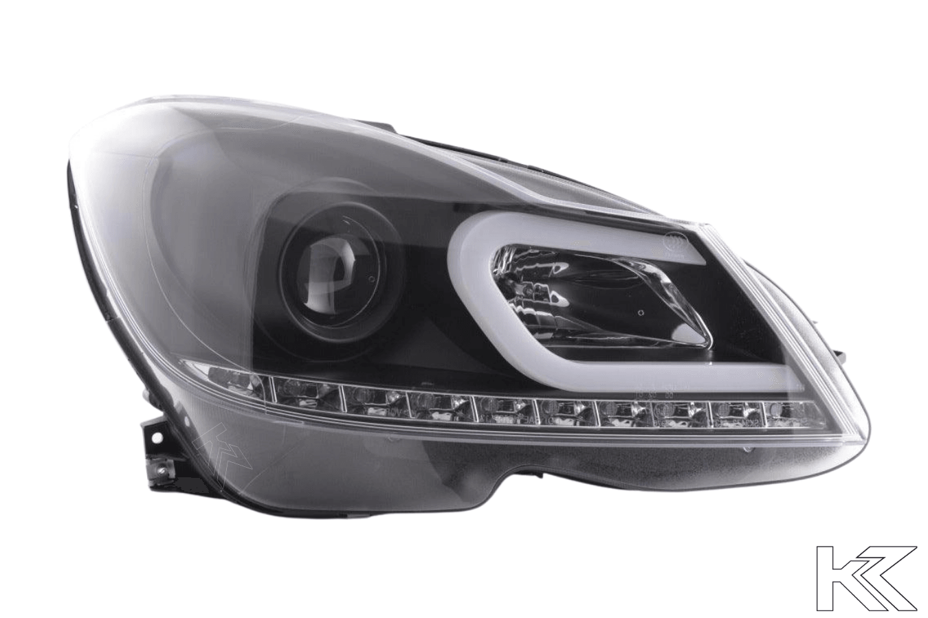 Mercedes-Benz C-Class W204 Black LED Headlights (2011-2014) - K2 Industries