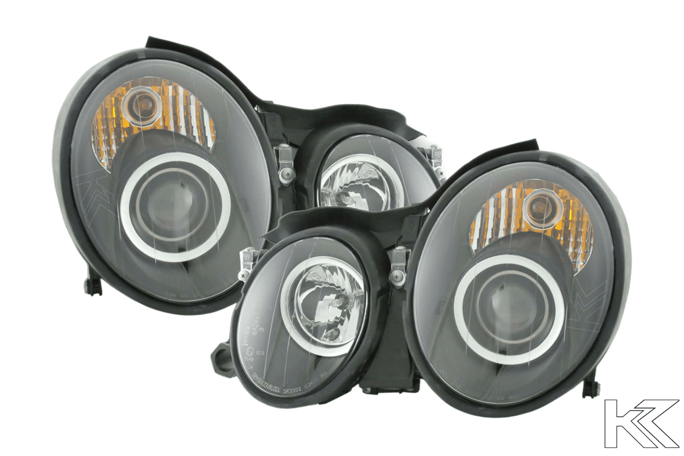 Mercedes Benz CLK (208) Black Headlight Set  (1998-2002) - K2 Industries