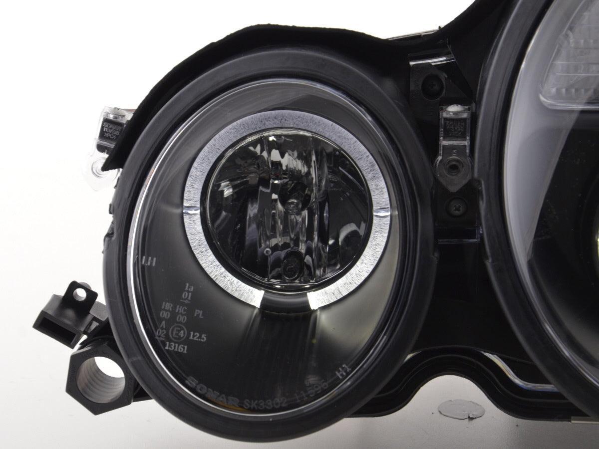 Mercedes Benz E-Class (210) Black Angel Eye Headlights (1999-2001) - K2 Industries