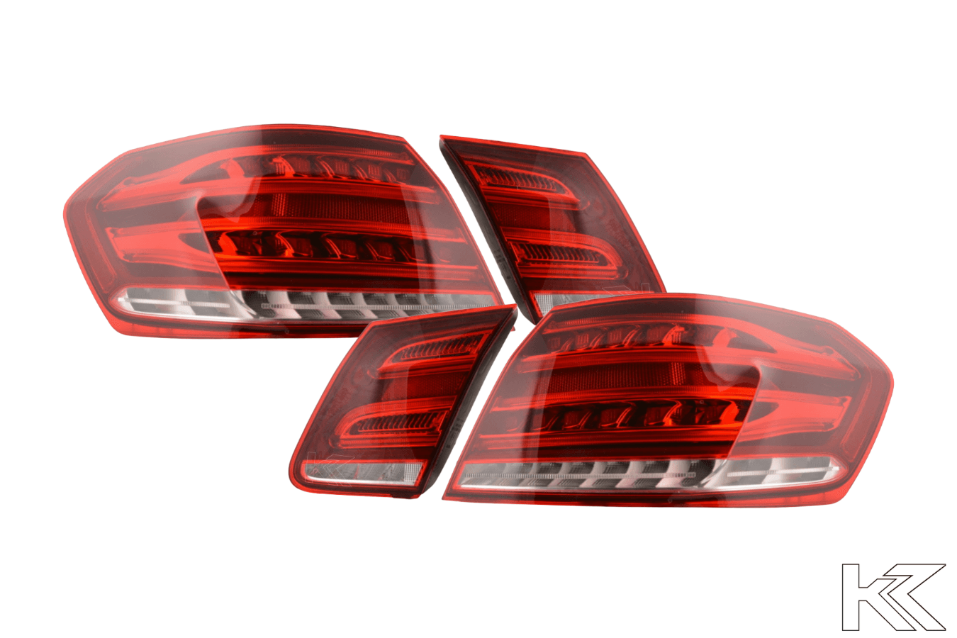 Mercedes Benz E-Class (212) Sedan Red, OE Style LED Taillights Set (2013-2016) - K2 Industries