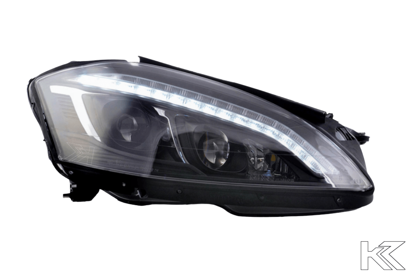 Mercedes Benz S-Class (221) Black LED Headlights with Daytime Running Lights (2005 - 2009) - K2 Industries
