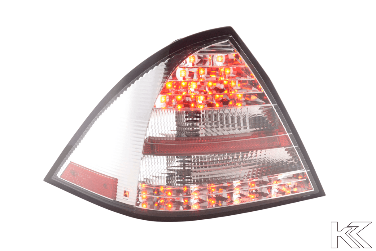 Mercedes W203 Chrome Clear LED Tail Lights (2001-2004) - K2 Industries