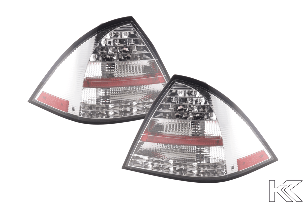 Mercedes W203 Chrome Clear LED Tail Lights (2001-2004) - K2 Industries