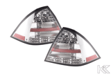 Mercedes W203 Chrome Clear LED Tail Lights (2001-2004) - K2 Industries