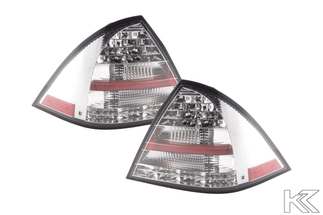 Mercedes W203 Chrome Clear LED Tail Lights (2005-2007) - K2 Industries
