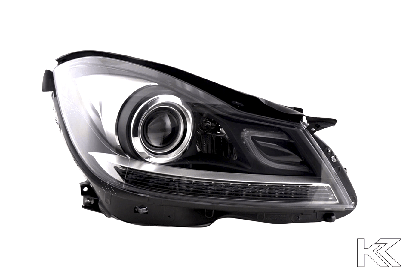 Mercedes W204 C-Class Black LED Headlights with DRL (2011 - 2014) - K2 Industries