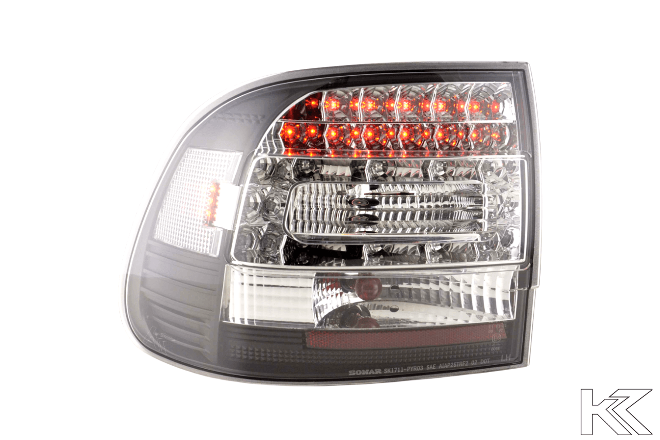 Porsche Cayenne Type (9PA) Black/Clear LED Taillights(2002-2006) - K2 Industries