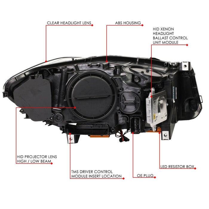 BMW 5-Series F10 Black 3D LED Halo Headlights (11-13) - K2 Industries