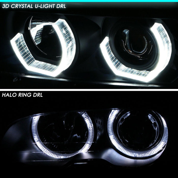Audi A4 B5 Multi-Color Halo - Black DRL Headlights (96-01) - K2 Industries