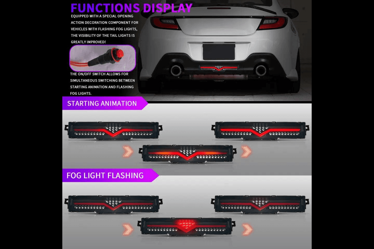 Scion FR-S Subaru BRZ Toyota 86 GR86 LED Rear Bumper Light (2021 - 2023) - K2 Industries