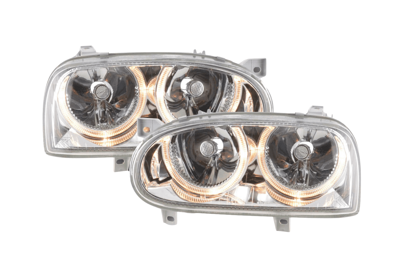 Volkswagen Golf 3 Type 1 HXO, 1 EXO Chrome Angel Eye Headlights (1991-1997) - K2 Industries