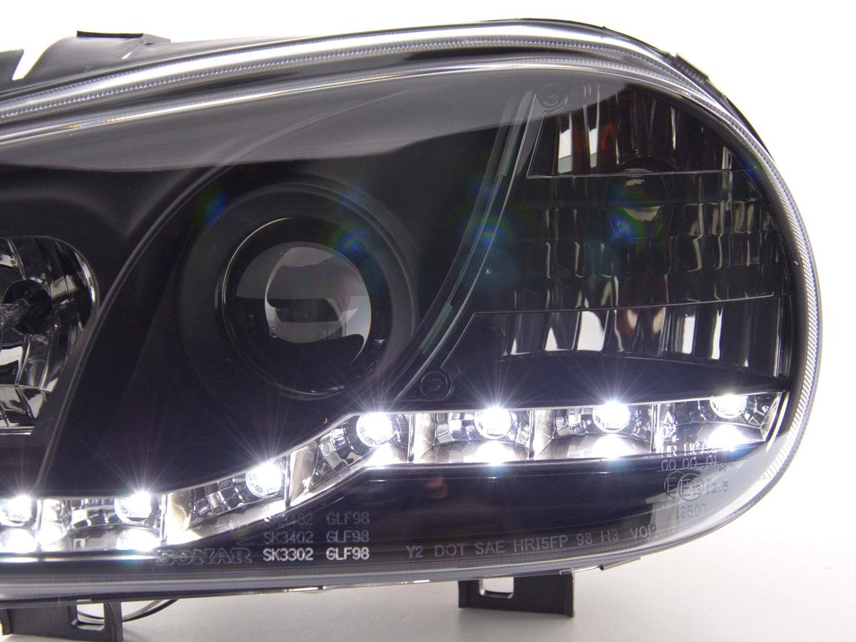 Volkswagen Golf 4 Black LED Headlights with Daytime Running Lights (1998 - 2003) - K2 Industries
