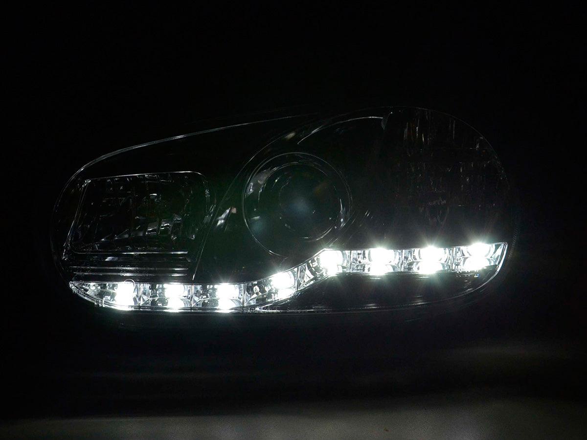 Volkswagen Golf 4 Chrome LED Headlights with Daytime Running Lights (1997 - 2003) - K2 Industries