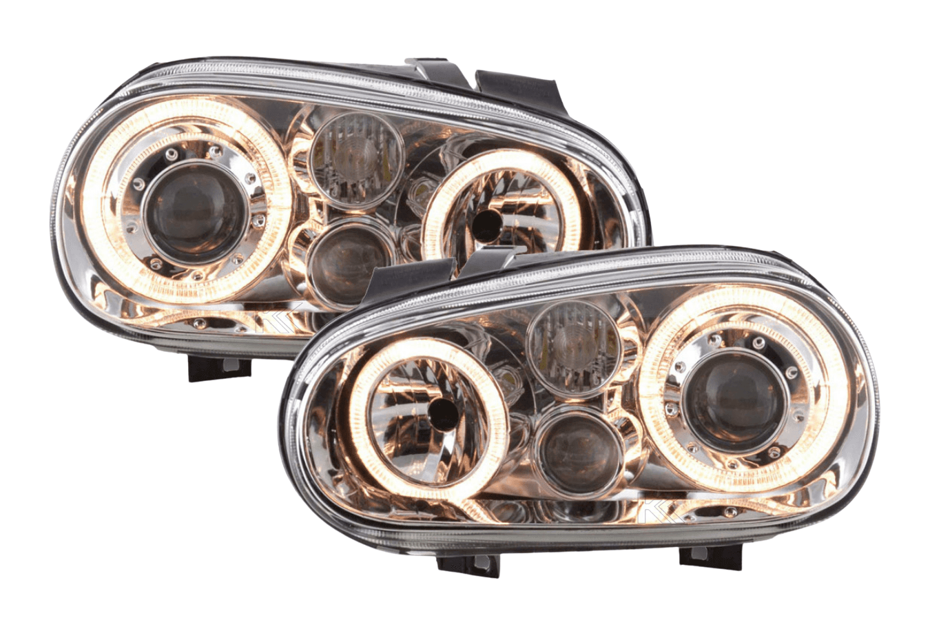 Volkswagen Golf 4 Type 1J Chrome Angel Eyes Headlights (1998-2003) - K2 Industries
