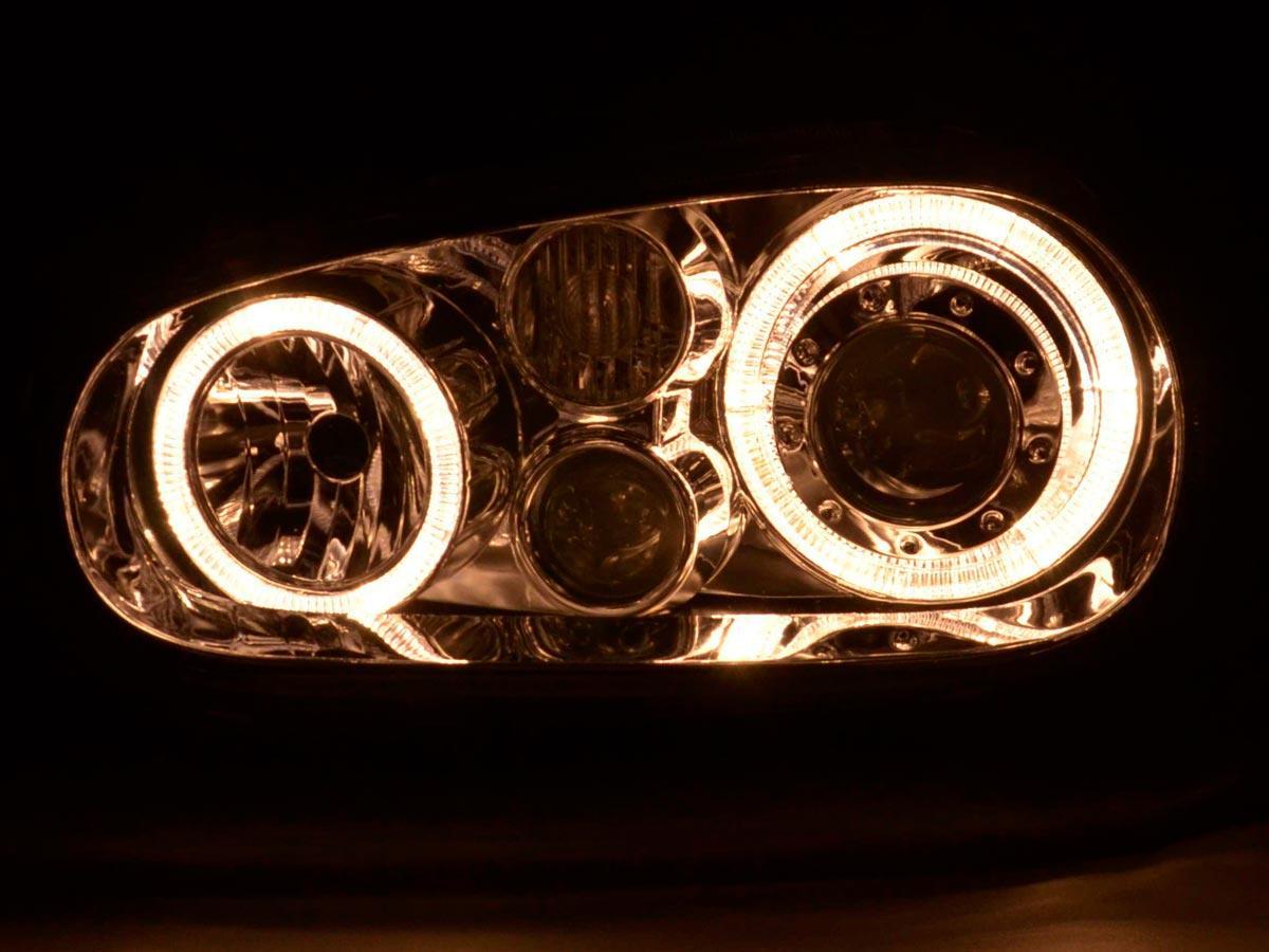 Volkswagen Golf 4 Type 1J Chrome Angel Eyes Headlights (1998-2003) - K2 Industries
