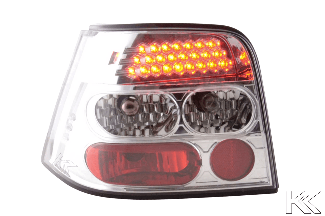 Volkswagen Golf 4 Type 1J Chrome Clear LED Taillights Set (1998 - 2002) - K2 Industries