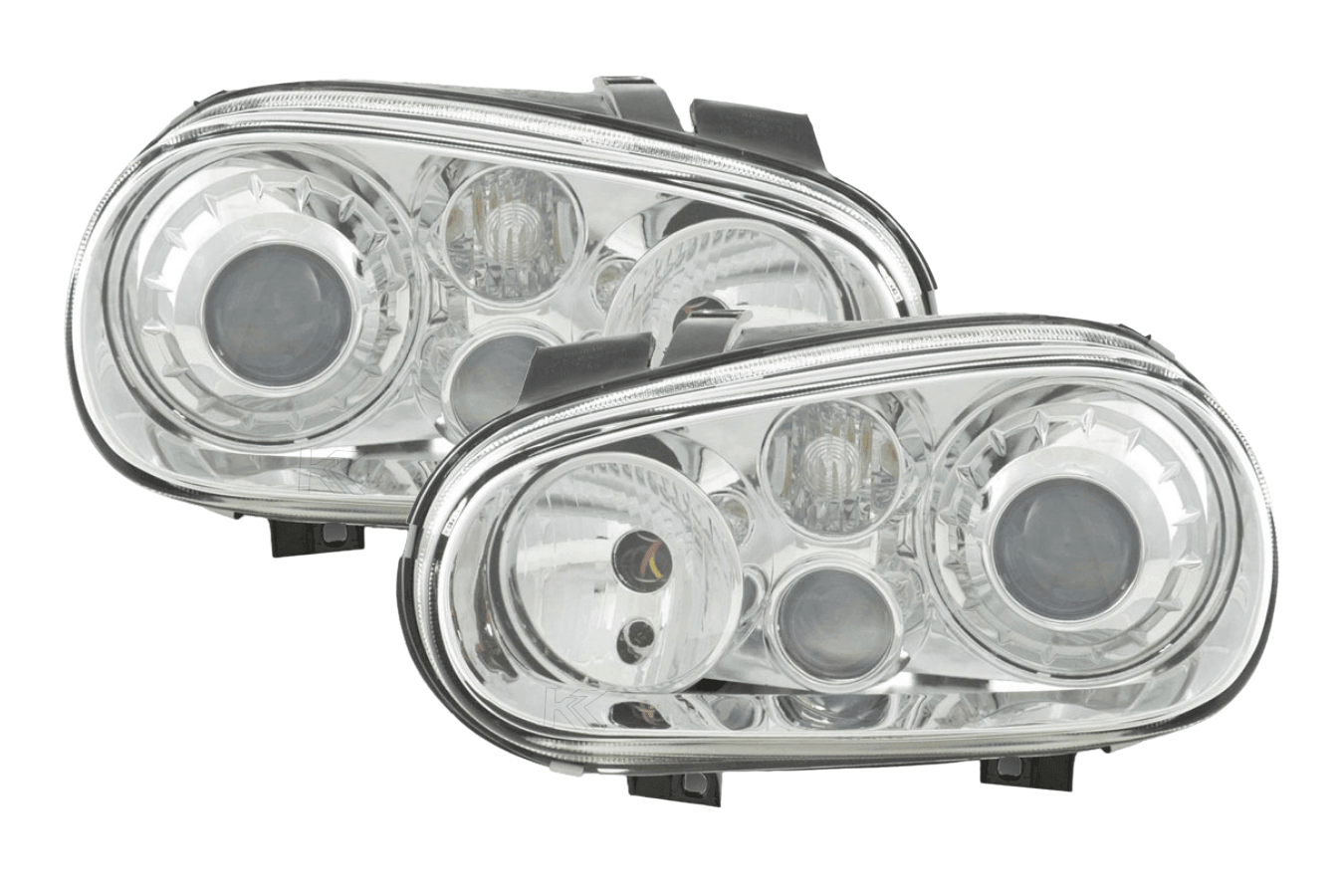 Volkswagen Golf 4 Type 1J Chrome Headlight Set (1998-2003) - K2 Industries
