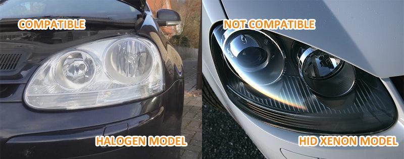 Volkswagen Golf 5 Chrome LED Headlights with Daytime Running Lights (2003 - 2008) - With R87 approval - K2 Industries