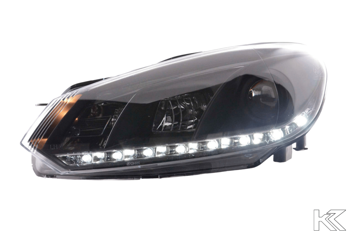 Volkswagen Golf 6 Black LED Headlights with Daytime Running Lights (2008-2012) - K2 Industries