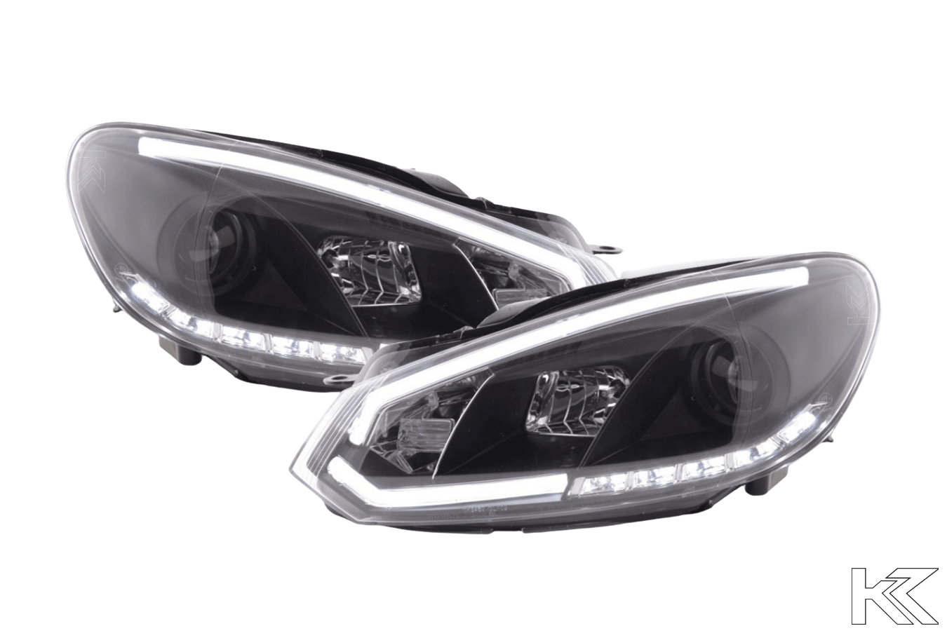 Volkswagen Golf 6 Black LED Headlights with Daytime Running Lights (2008 - 2012) - K2 Industries