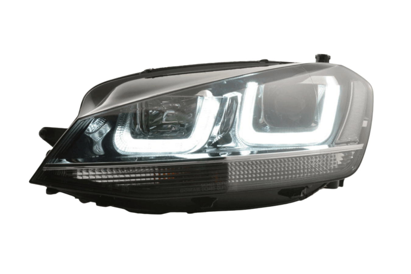 Volkswagen Golf Mk7 Black LED Headlights R Style Chrome 12 17
